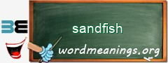 WordMeaning blackboard for sandfish